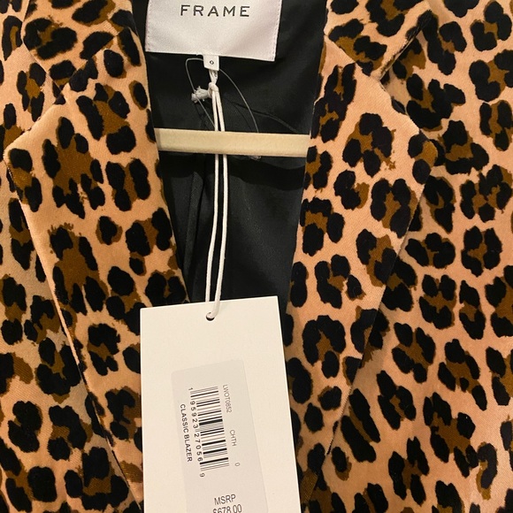 FRAME- classic cheetah-print Blazer/ leopard velvet blazer - Picture 4 of 16